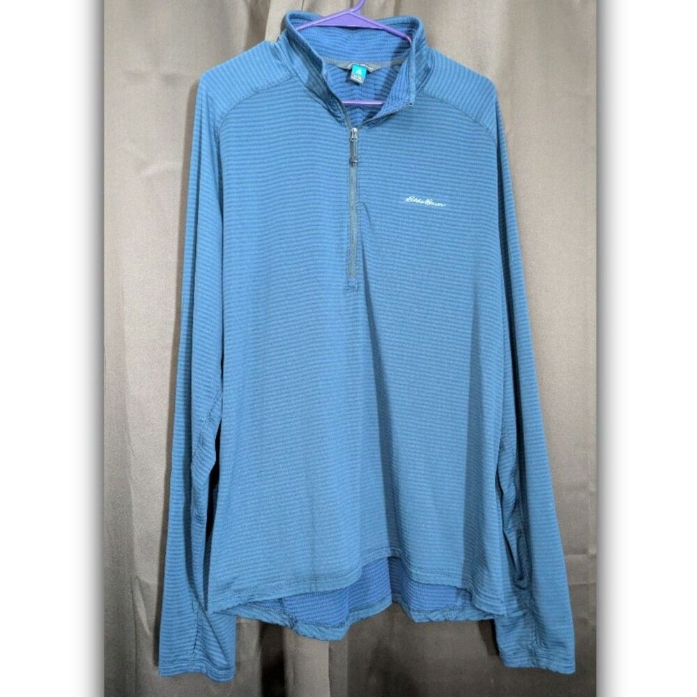 Eddie Bauer First Ascent Pullover Mens 2XL Blue Zip Long Sleeve Hiking